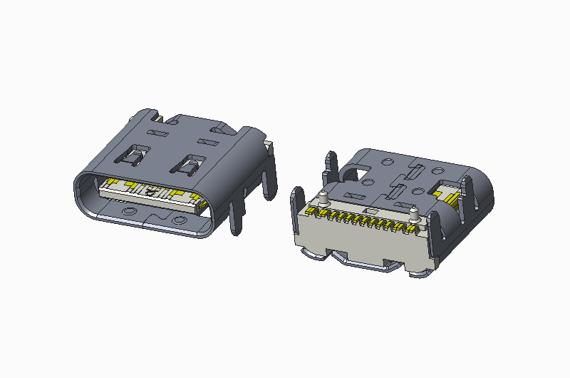USB 3.1 TYPE C 16P 单SMT 板上H3.26 L7.35(带弹)