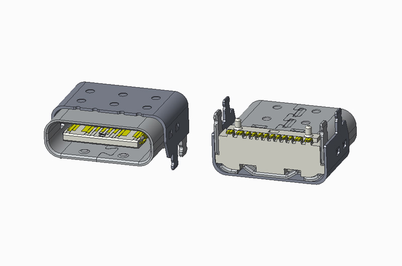 USB 3.1 TYPE C 16P 单SMT CH1.93 L7.35 双壳
