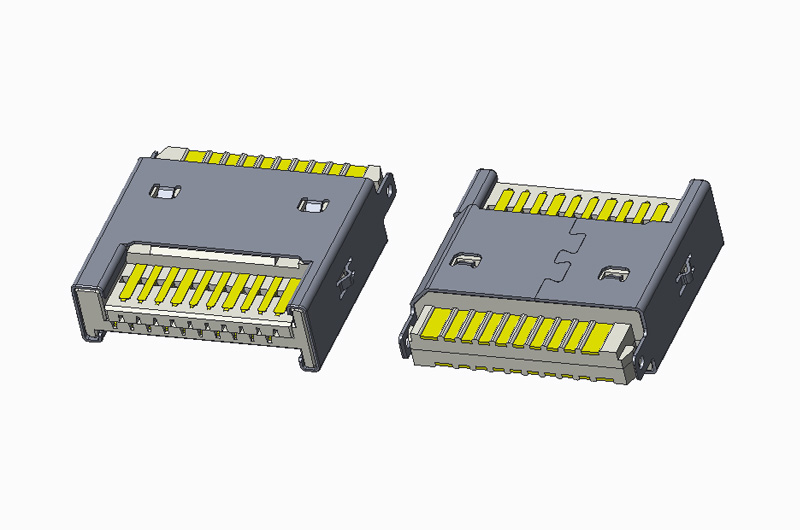 USB 3.1 TYPE C Desktop 20P PLUG Key A 焊线式